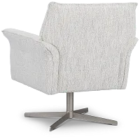 Imani White Fabric Swivel Accent Chair