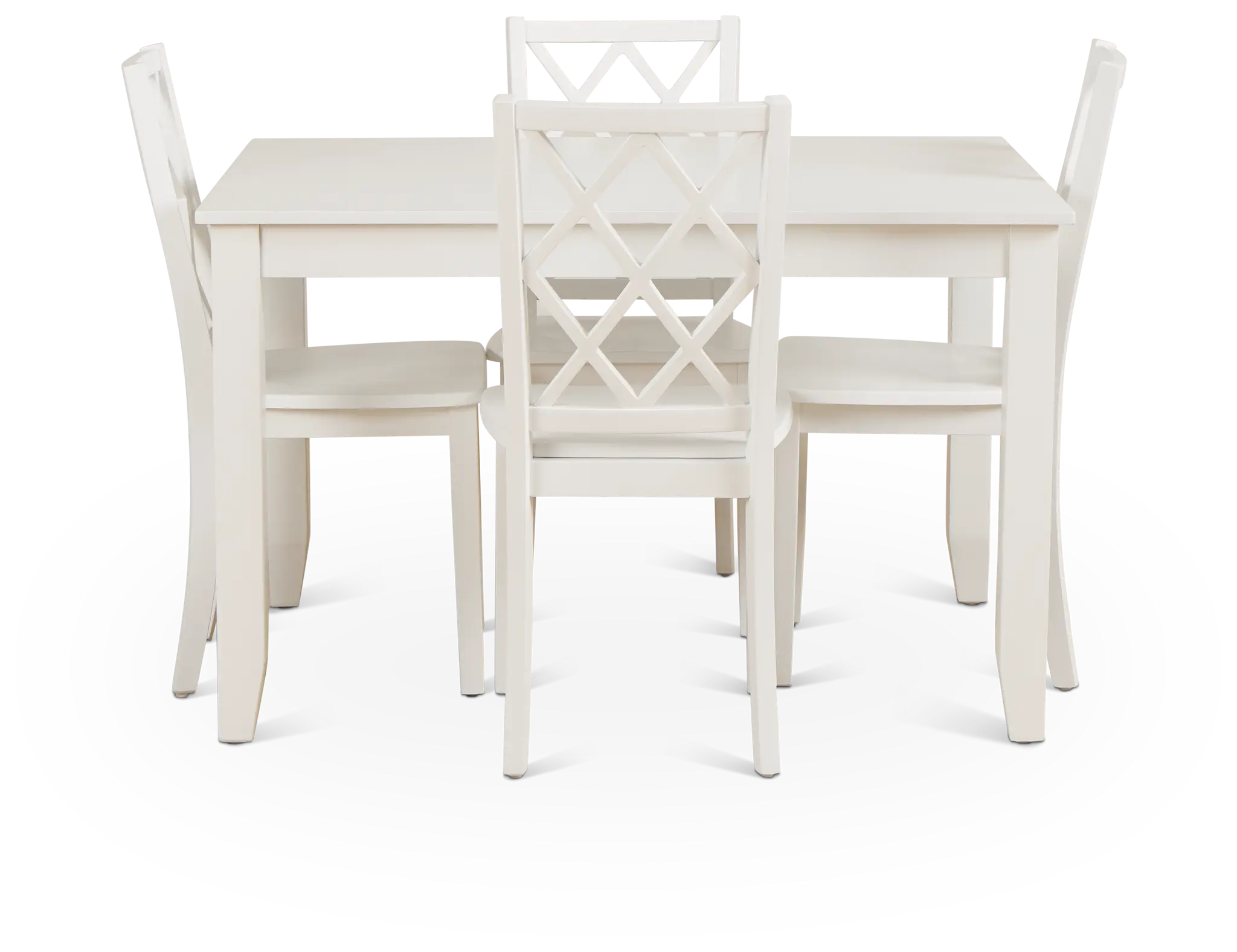 Edgartown White Rect Table & 4 White Wood Chairs Edgartown White Rect Table & 4 White Wood Chairs