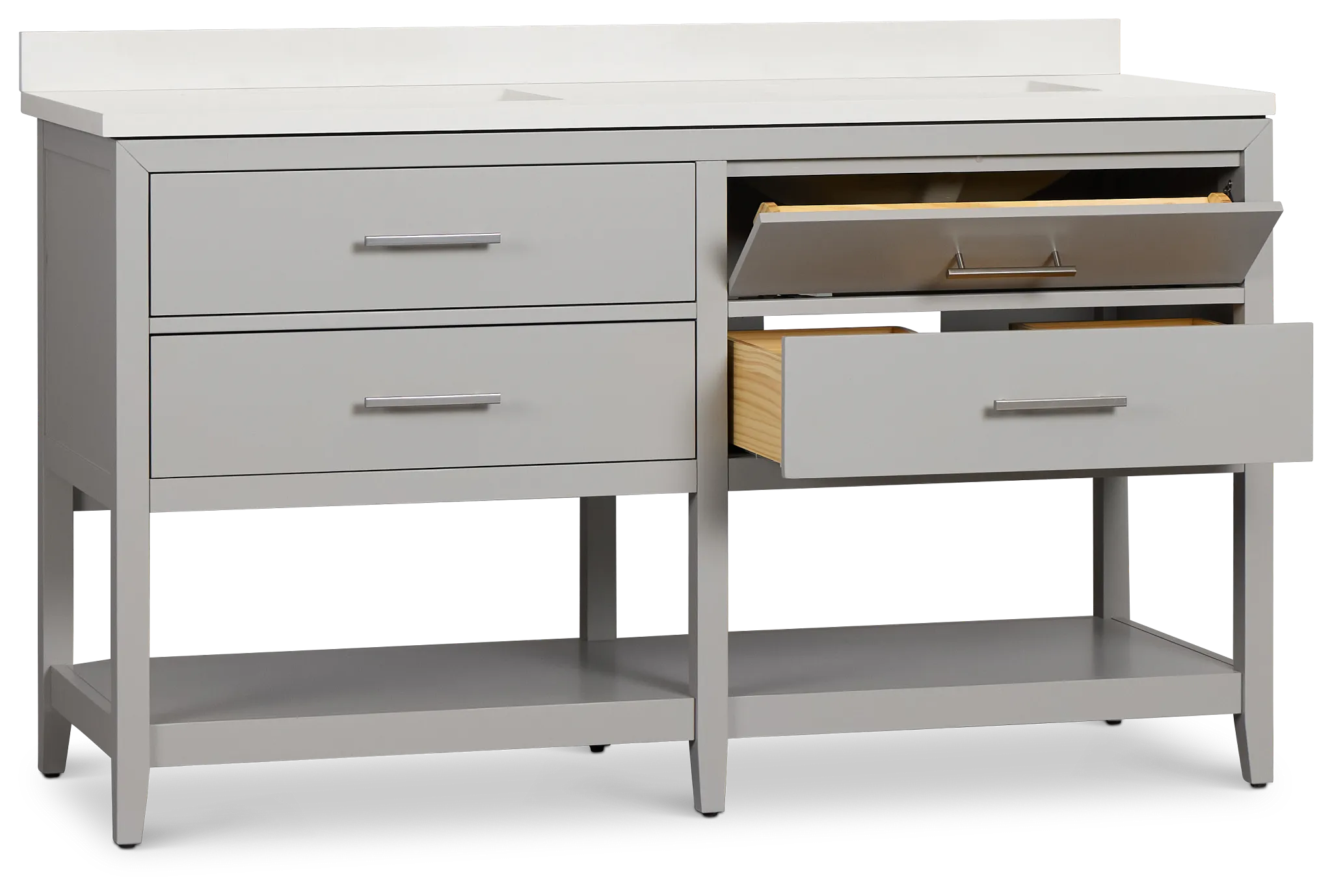 Alden Gray 60" Double Bathroom Vanity