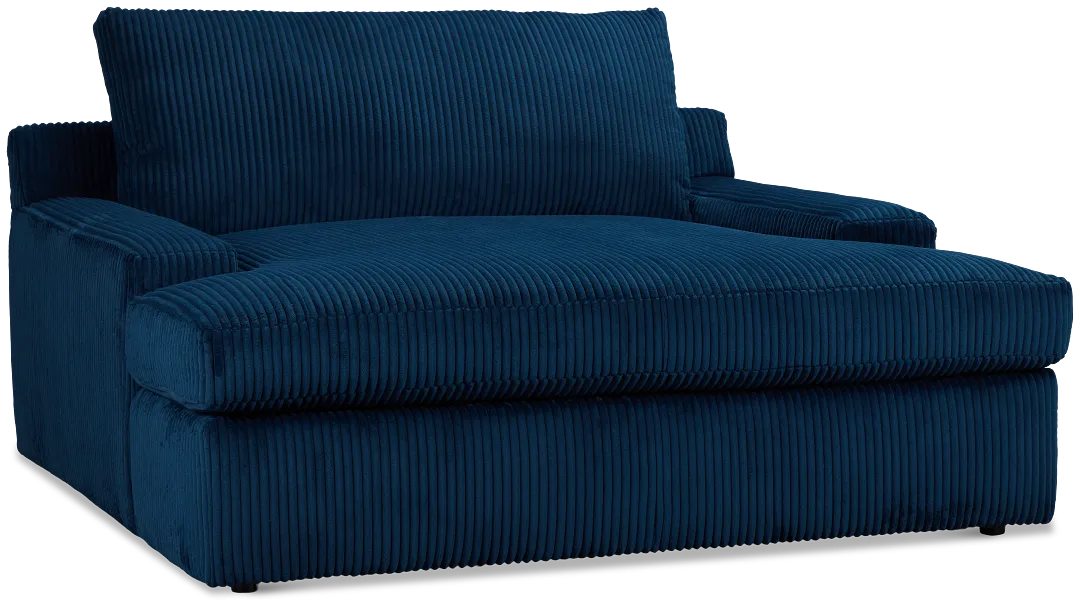Charlie Dark Blue Fabric Chaise