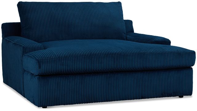 Charlie Dark Blue Fabric Chaise