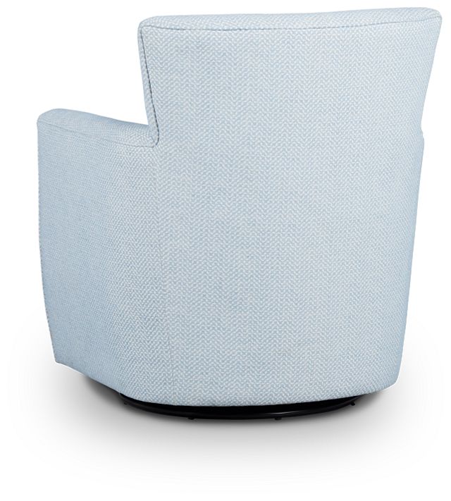 Harley Light Blue Fabric Swivel Accent Chair