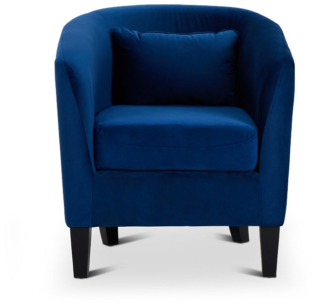 dark blue upholstered chair