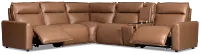 Edison Dark Brown Leather/Vinyl Medium Dual Power 2-arm Reclining Sectional