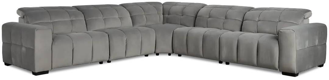 Gemma Light Gray Velvet Small Left Chaise Power Reclining Sectional Gemma Light Gray Velvet Small Left Chaise Power Reclining Sectional