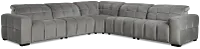Gemma Light Gray Velvet Small Left Chaise Power Reclining Sectional