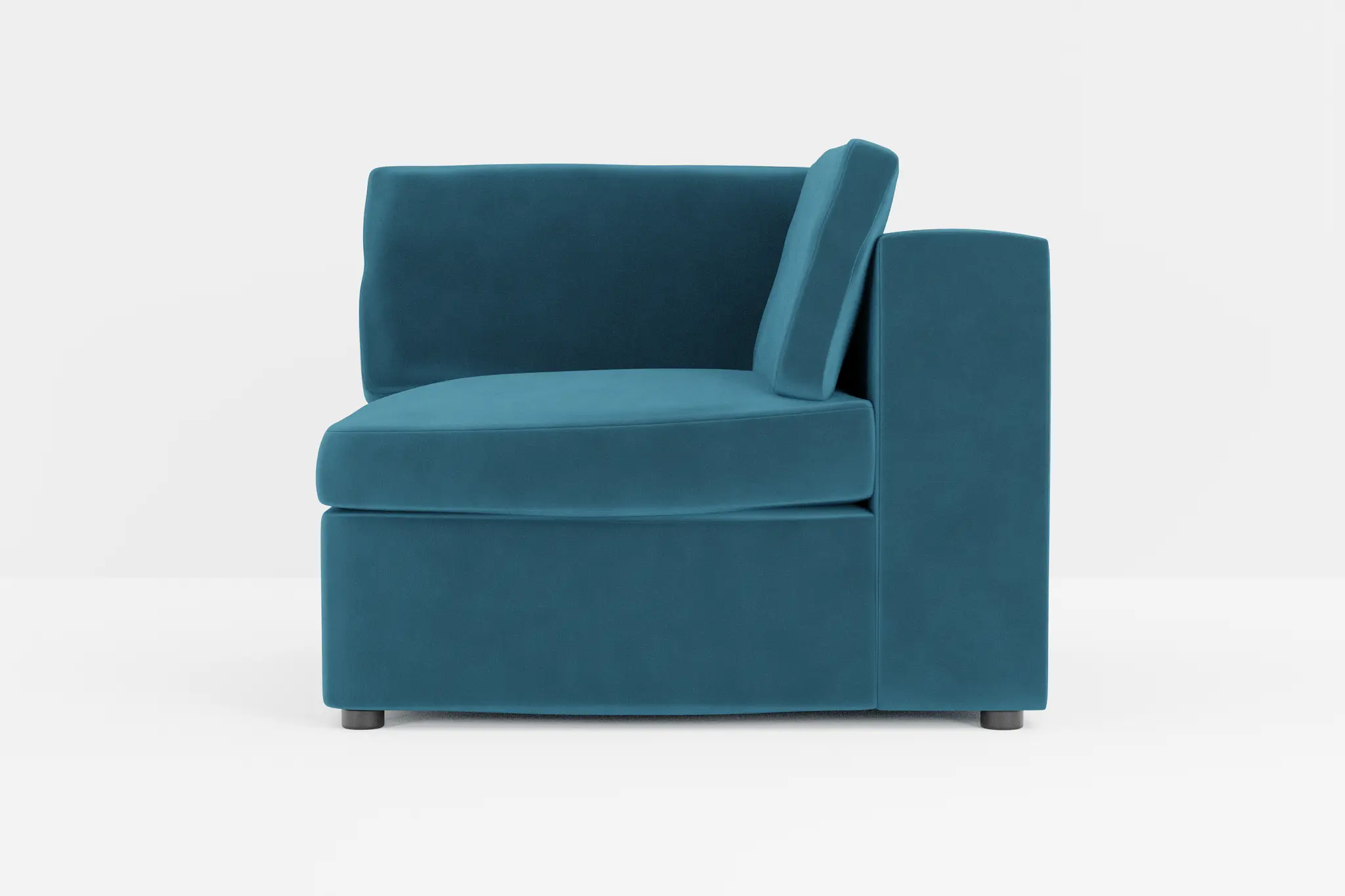 Destin Joya Teal Velvet Corner Chair Destin Joya Teal Velvet Corner Chair