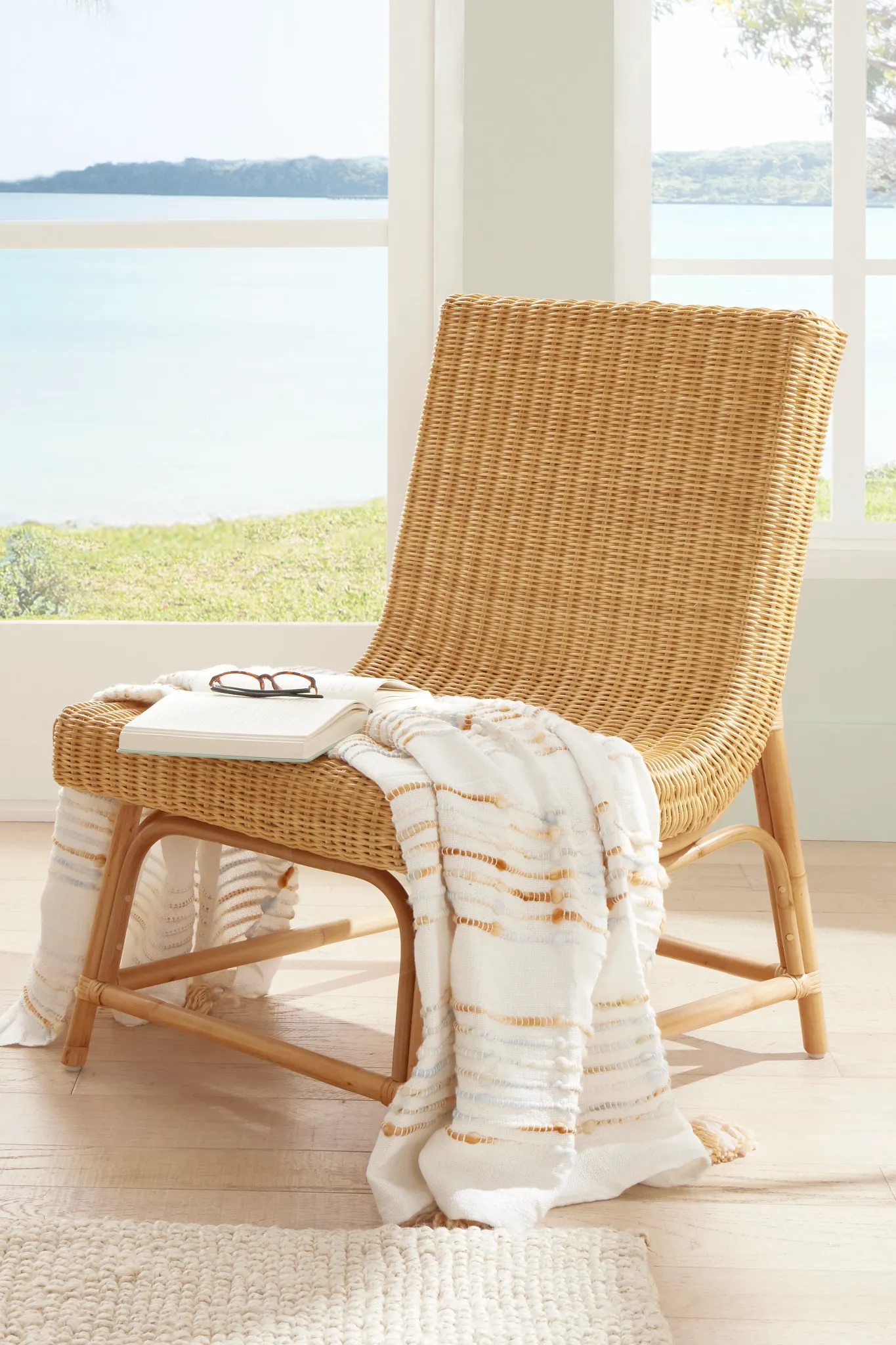Cozis Light Tone Woven Accent Chair