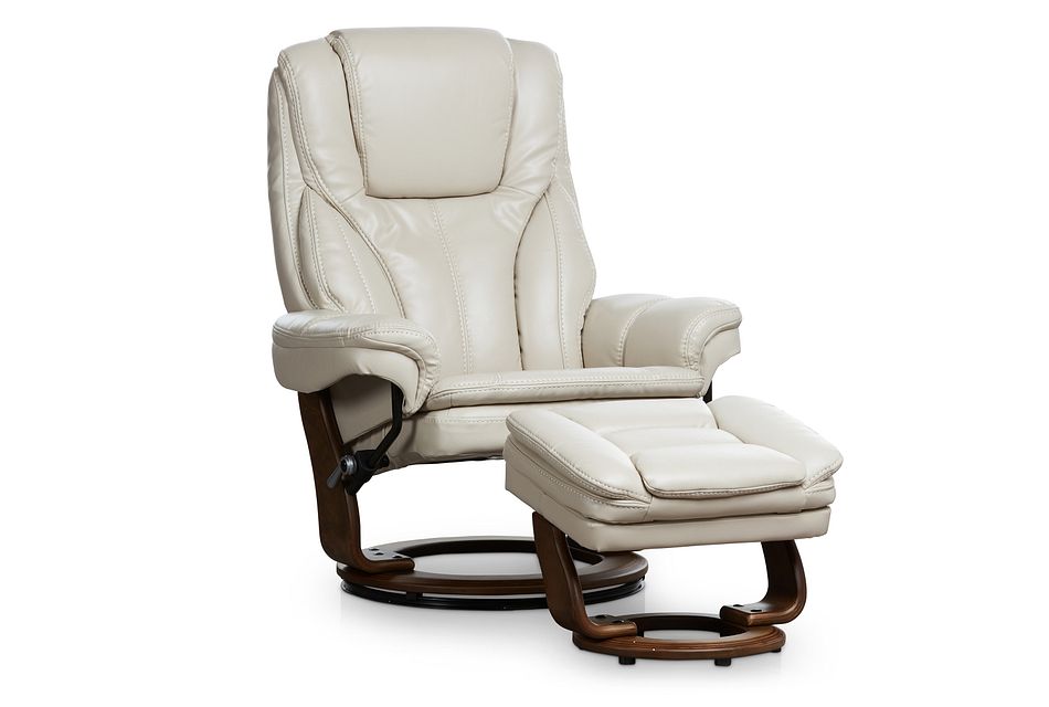 Perkins Taupe Micro Recliner & Ottoman