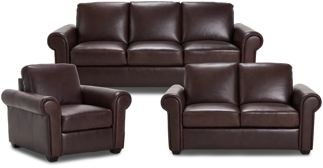 Lincoln Medium Brown Lthr/vinyl Living Room