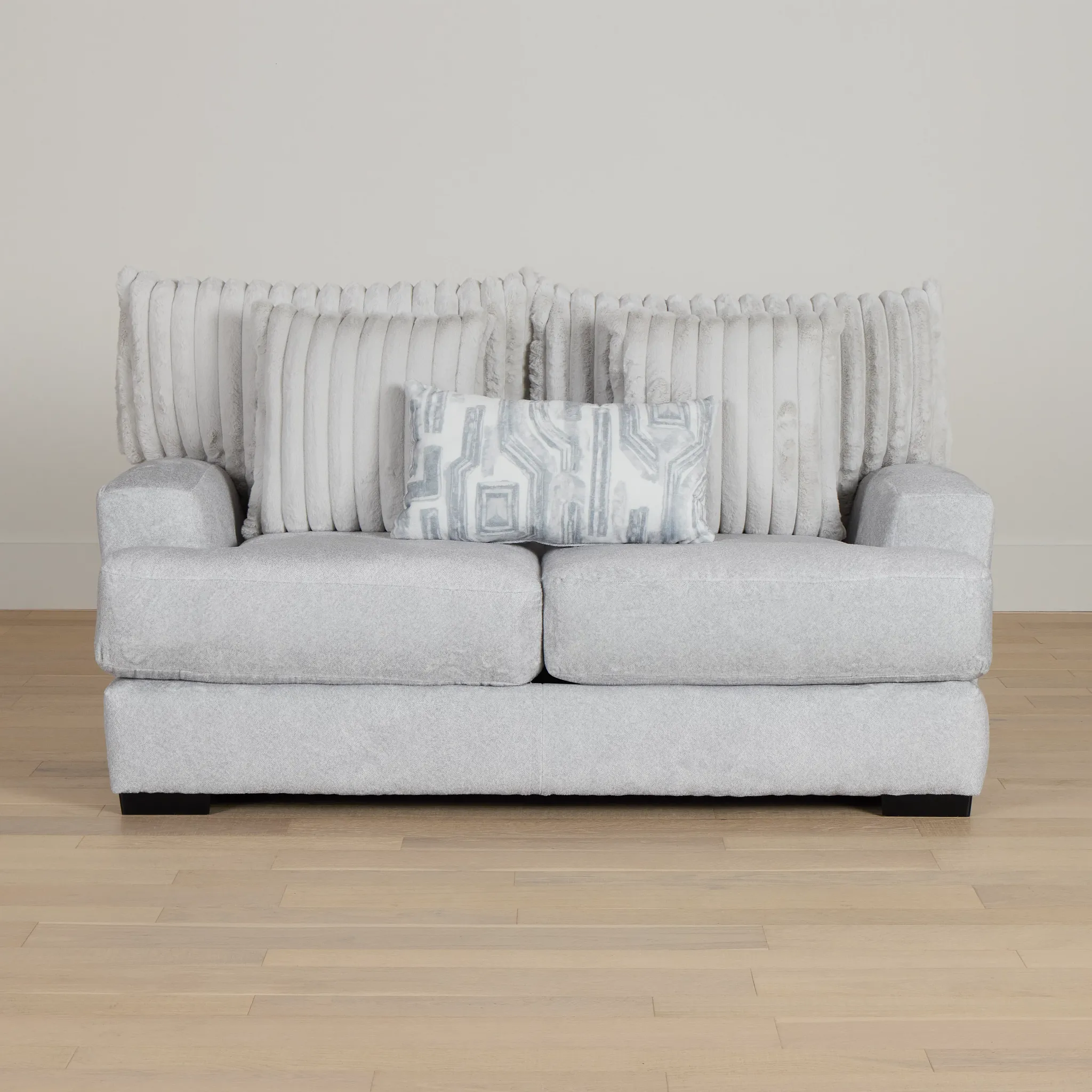Kylie Light Gray Fabric Loveseat