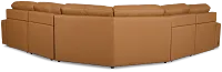 Rudy Brown Lthr/vinyl Small Left Chaise Power Extension Sectional