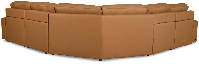 Rudy Brown Lthr/vinyl Small Left Chaise Power Extension Sectional