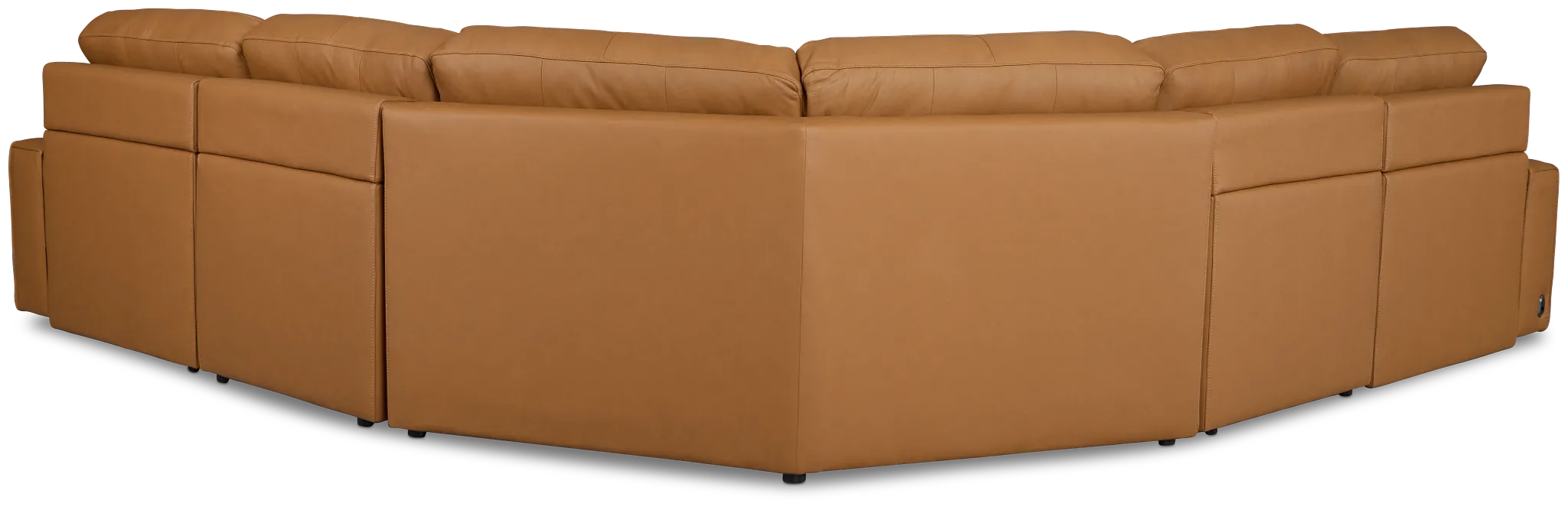 Rudy Brown Lthr/vinyl Small Left Chaise Power Extension Sectional