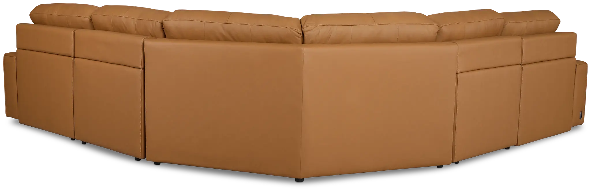Rudy Brown Lthr/vinyl Small Left Chaise Power Extension Sectional Rudy Brown Lthr/vinyl Small Left Chaise Power Extension Sectional