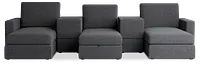 Citymod Dark Gray Fabric 6-piece Home Theater With Media Consoles