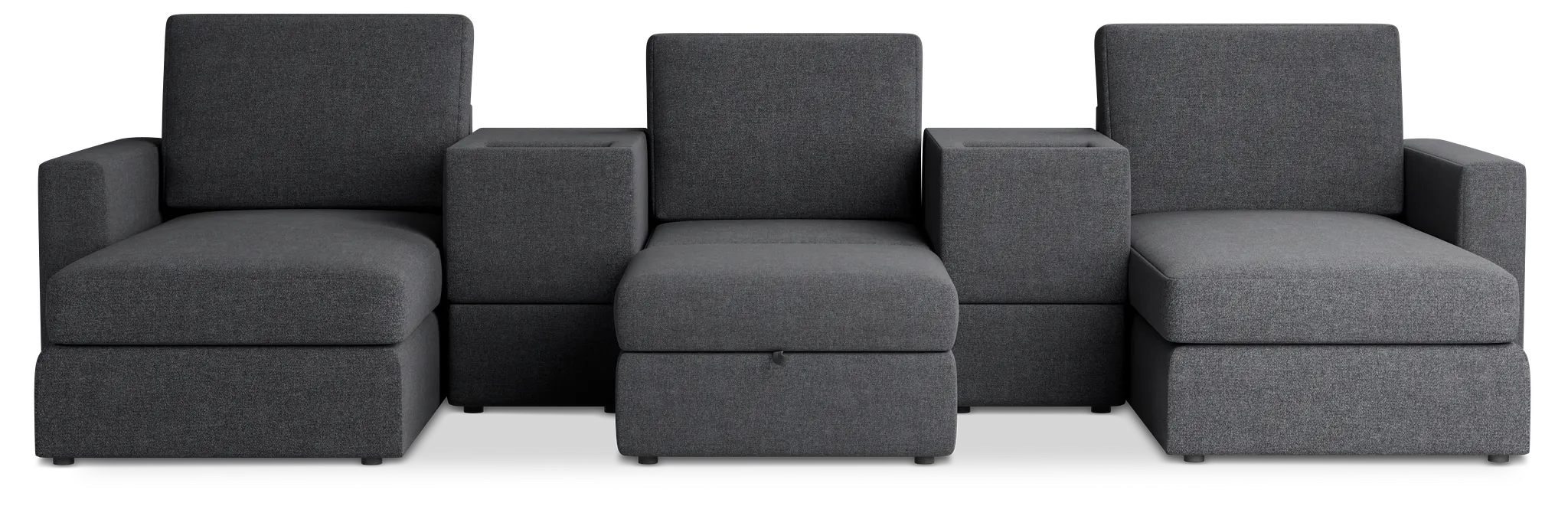 Citymod Dark Gray Fabric 6-piece Home Theater With Media Consoles