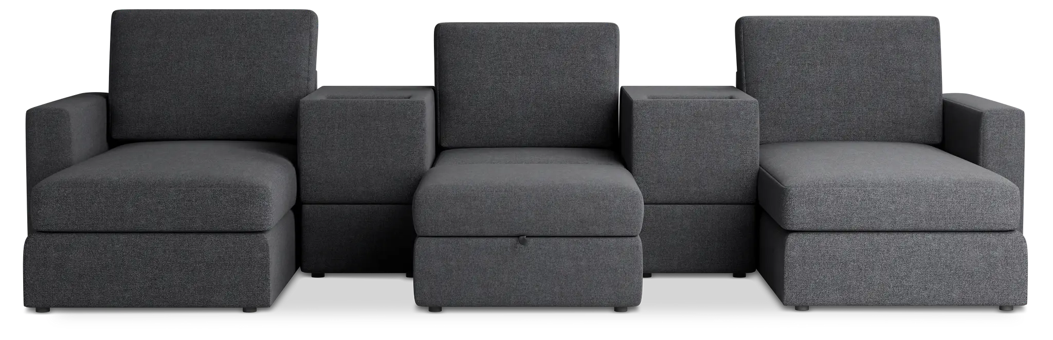 Citymod Dark Gray Fabric 6-piece Home Theater With Media Consoles Citymod Dark Gray Fabric 6-piece Home Theater With Media Consoles