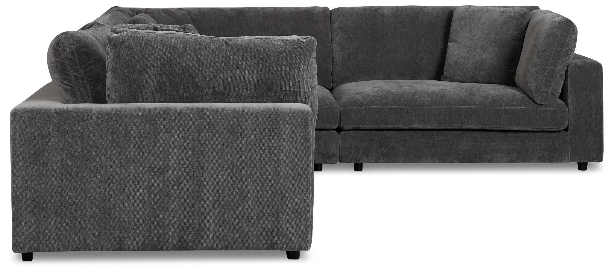 Lounge Dark Gray Fabric 2-arm Left Facing Sectional