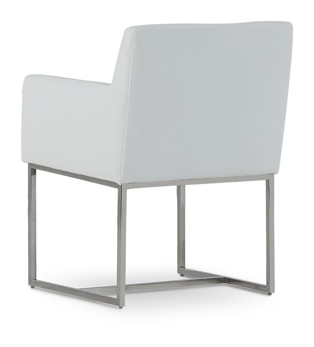 Miami White Fabric Upholstered Arm Chair