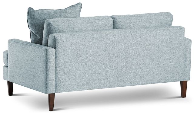 Morgan Teal Fabric Loveseat With Wood Legs (6)