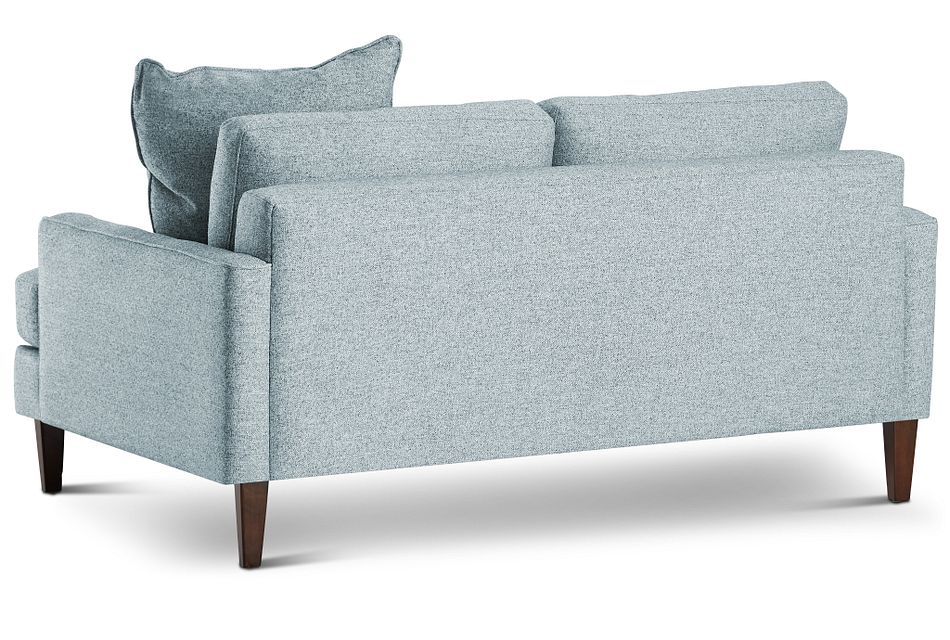 Morgan Teal Fabric Loveseat With Wood Legs (7)