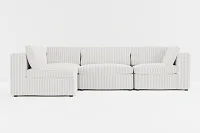 Destin Sea Lane Light Gray Fabric 4-piece Modular Sectional