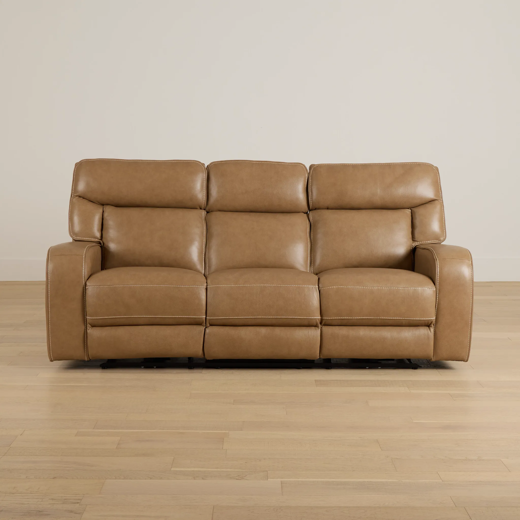 Jasper Light Brown Leather Power Reclining Sofa