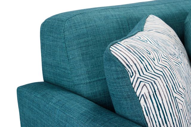 Raya Dark Teal Fabric Chaise Sectional