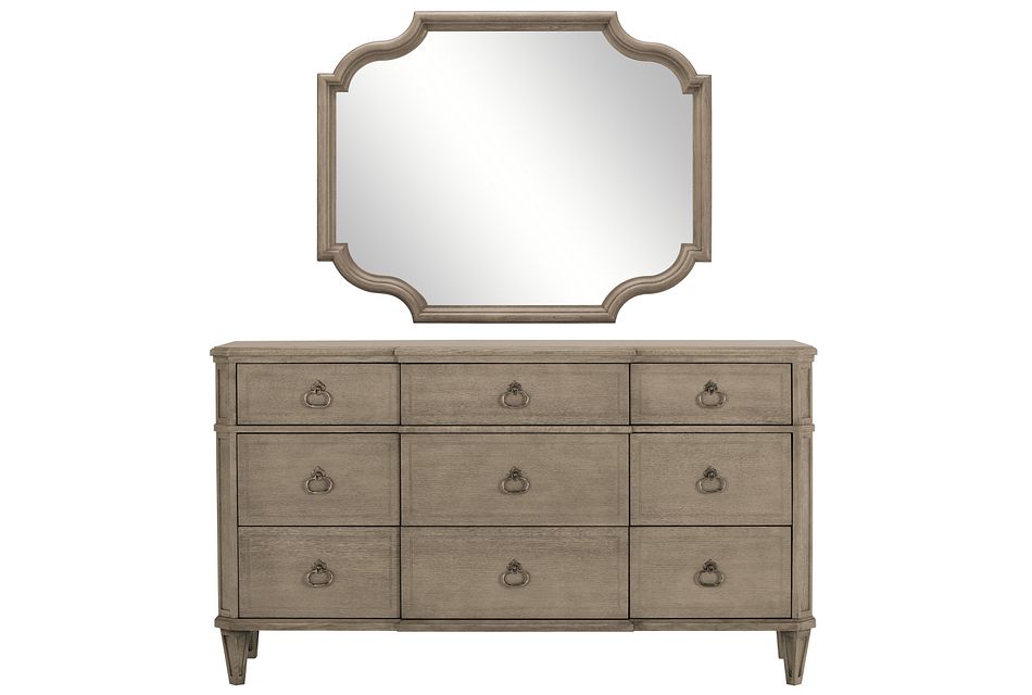 Marquesa Gray Wood Dresser Mirror, Bedroom Dresser With Mirror