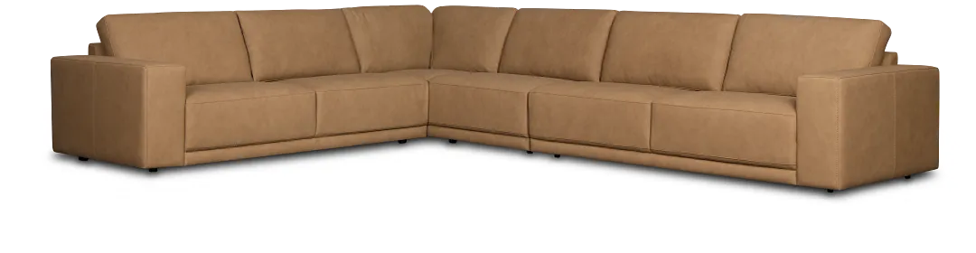 Kellan Light Brown Leather Medium Two-arm Sectional