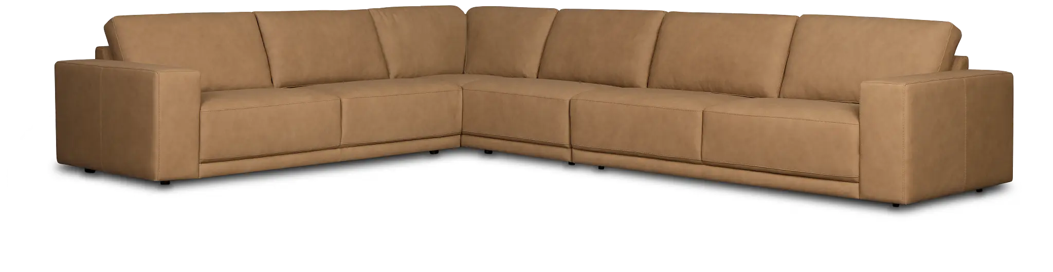 Kellan Light Brown Leather Medium Two-arm Sectional Kellan Light Brown Leather Medium Two-arm Sectional