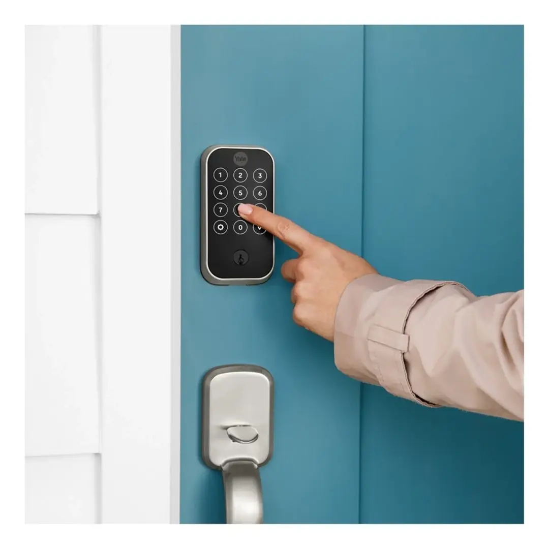 Yale Pro 2 Pushbutton & Connect Bridge Nickel Touchscreen Door Lock Yale Pro 2 Pushbutton & Connect Bridge Nickel Touchscreen Door Lock