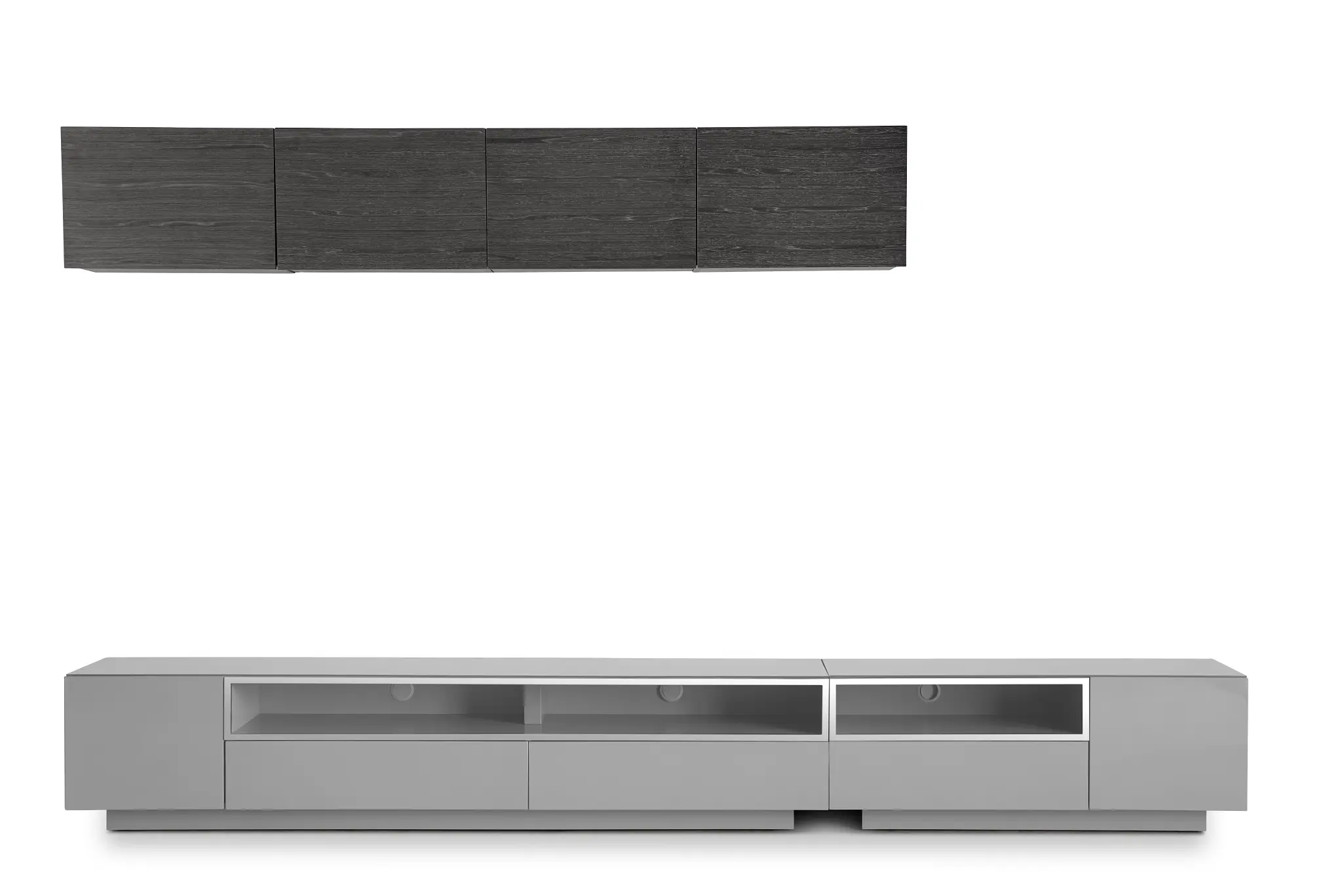 Vancouver 134" Gray Dk Gray 6-piece Left Modular Entertainment Wall Vancouver 134" Gray Dk Gray 6-piece Left Modular Entertainment Wall