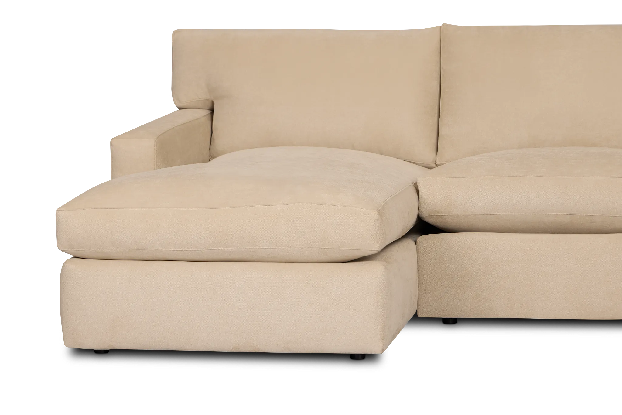 Hudson Beige Fabric Medium Left Chaise Sectional