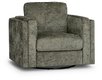 Farren Dark Green Fabric Swivel Chair