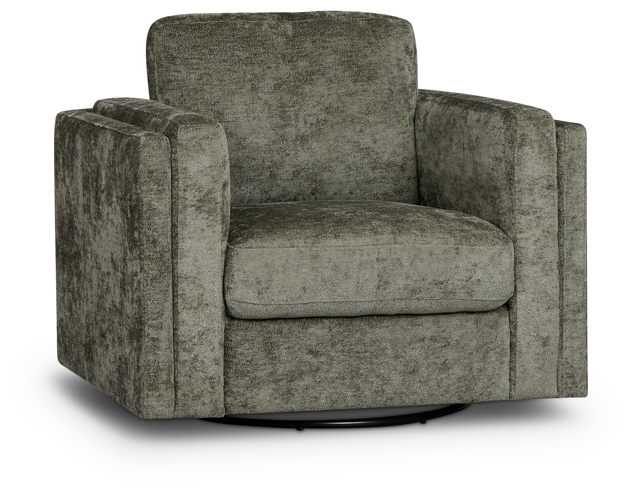 Farren Dark Green Fabric Swivel Chair