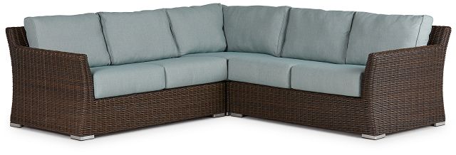 Southport Teal Woven Small Two-arm Sectional (0)