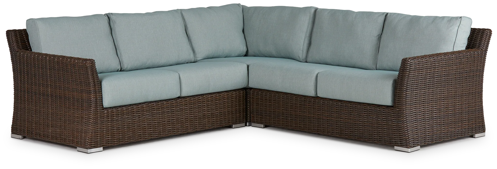 Southport Teal Woven Small Two-arm Sectional