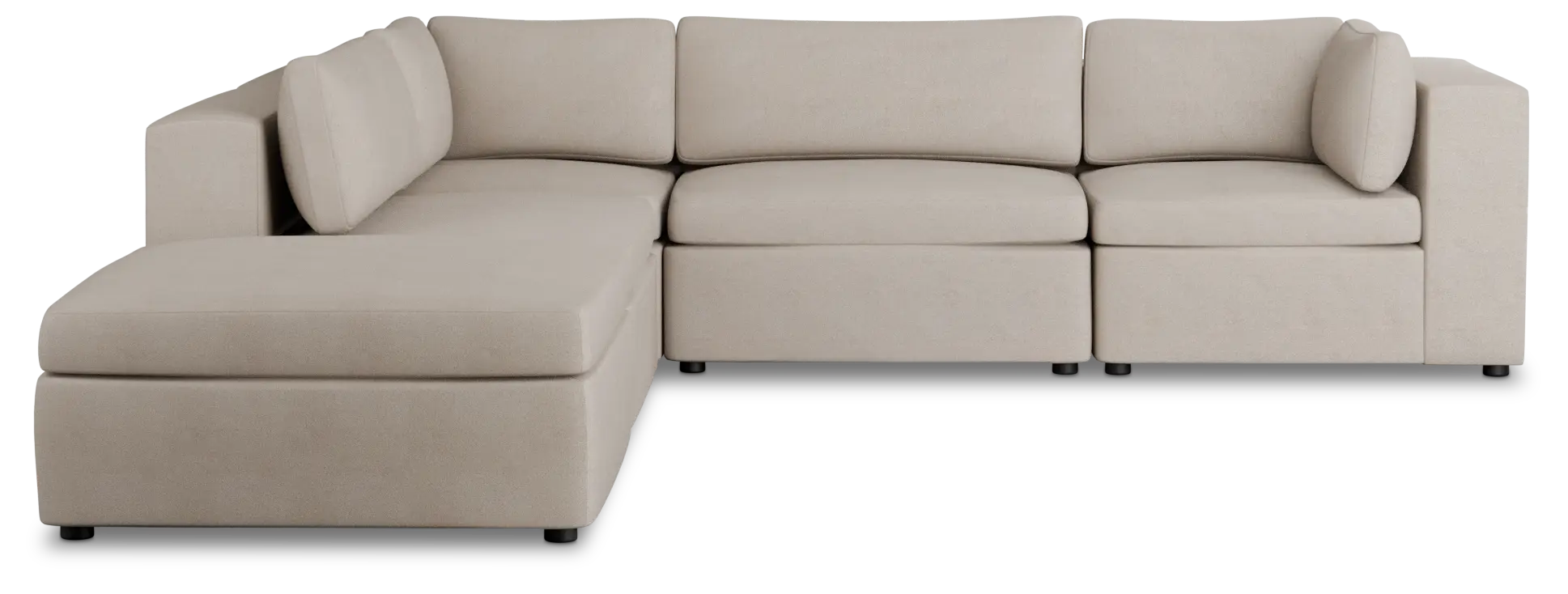 Destin Sutton Beige Fabric 5pc Bumper Sectional Destin Sutton Beige Fabric 5pc Bumper Sectional