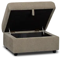 Addie Gray Fabric Storage Ottoman