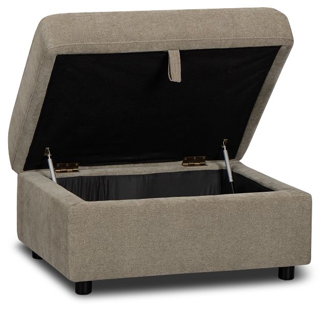 Addie Gray Fabric Storage Ottoman