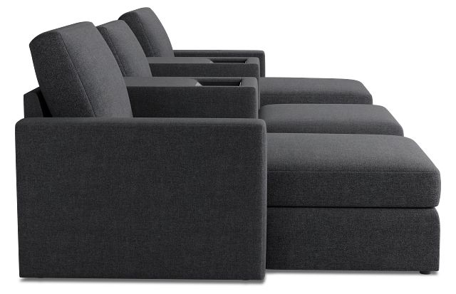 Citymod Dark Gray Fabric 6-piece Home Theater With Storage Consoles