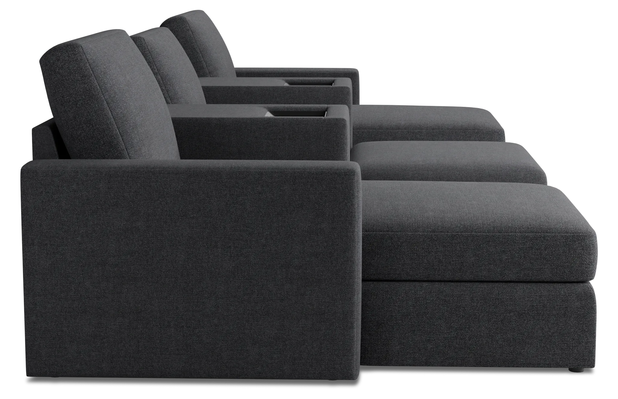 Citymod Dark Gray Fabric 6-piece Home Theater With Storage Consoles