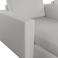 Citymod White Fabric Small Left Chaise Sectional With Storage Console