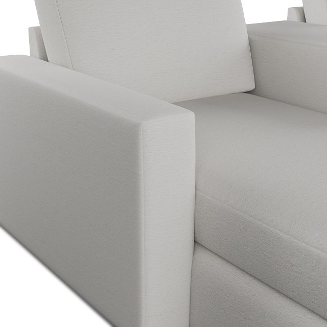 Citymod White Fabric Small Left Chaise Sectional With Storage Console