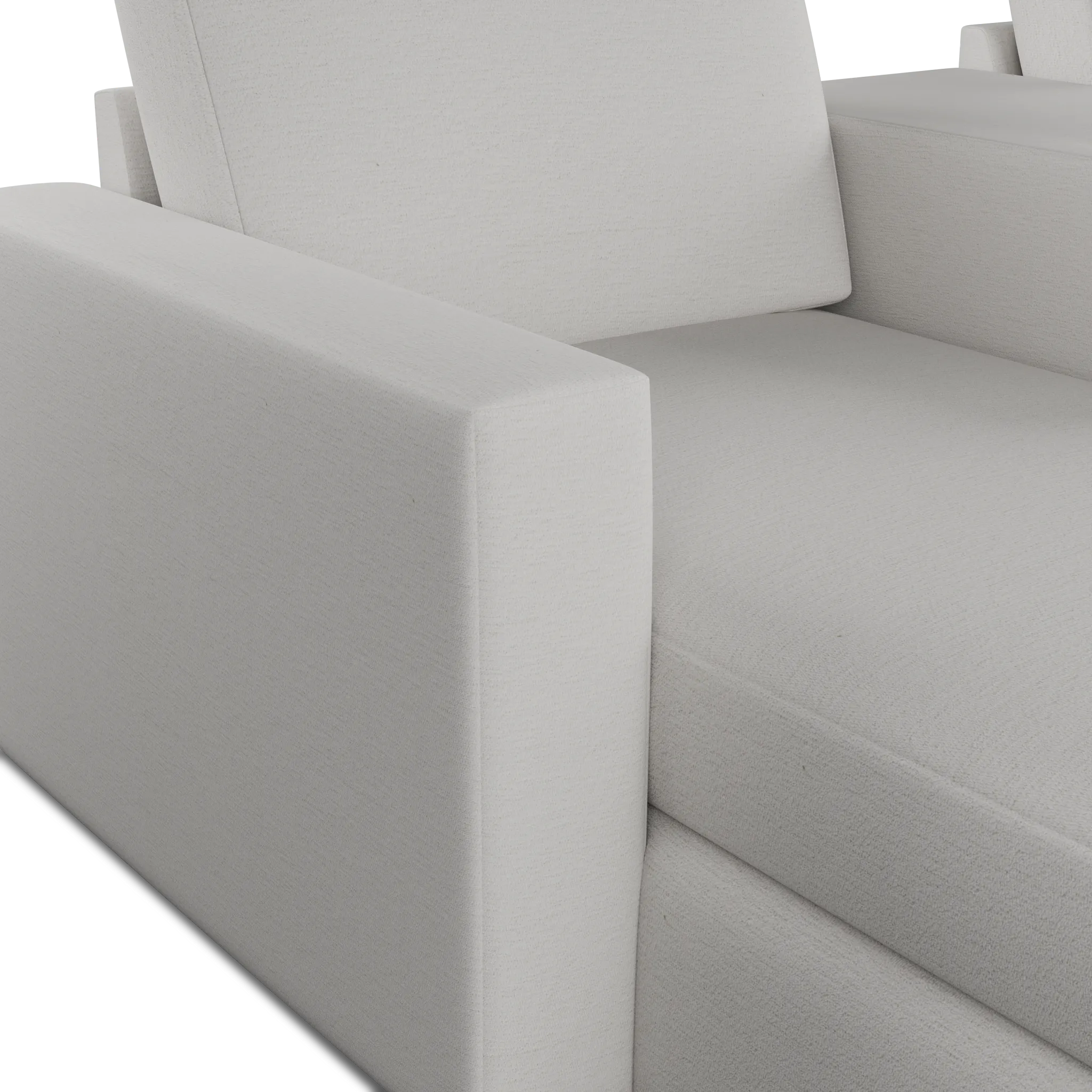 Citymod White Fabric Small Left Chaise Sectional With Storage Console