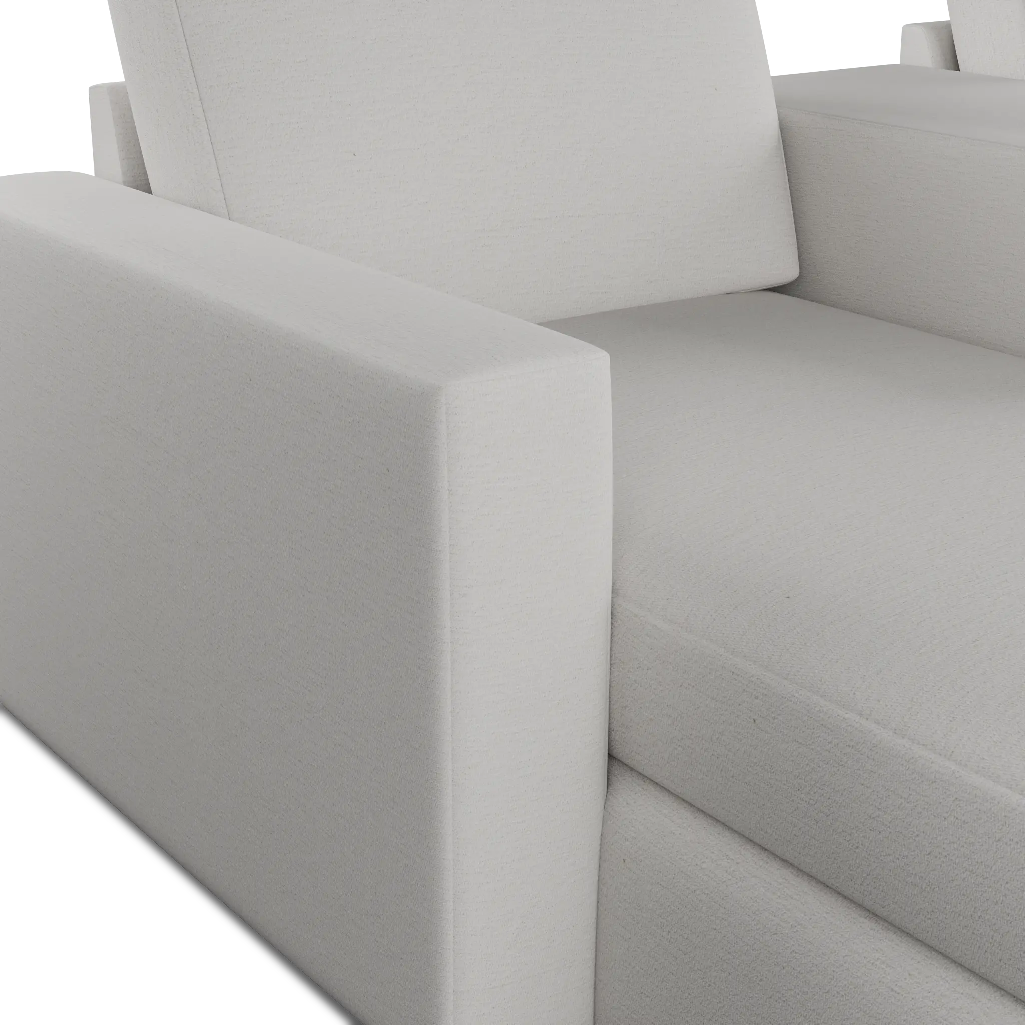 Citymod White Fabric Small Left Chaise Sectional With Storage Console Citymod White Fabric Small Left Chaise Sectional With Storage Console