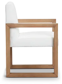 Haven White Upholstered Arm Chair