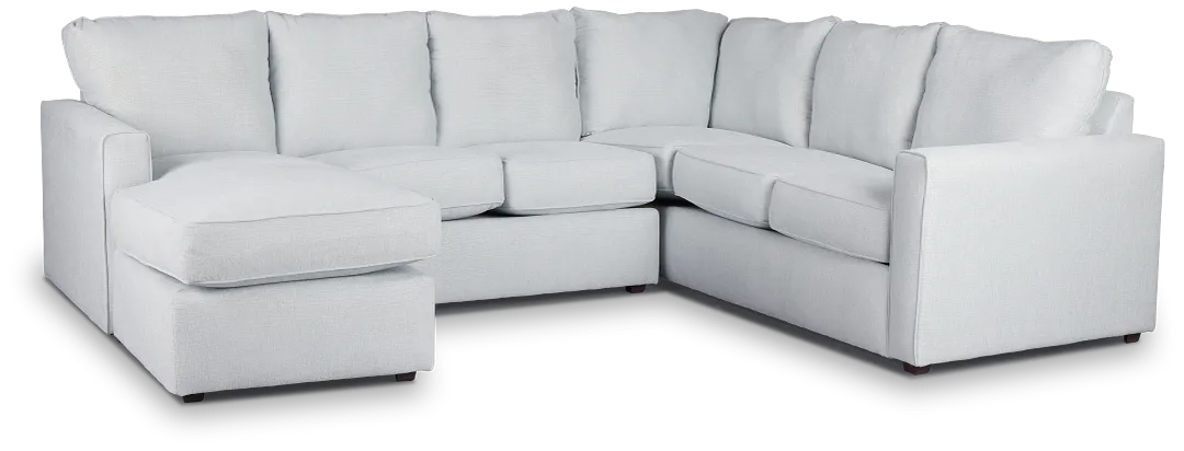 Avalon Light Blue Fabric Left Chaise Sectional